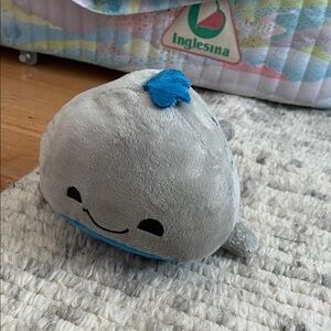 Gray and Blue Plush Toy